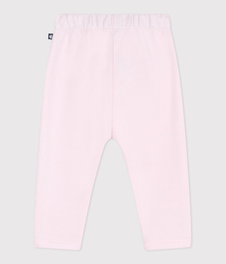 Babies' jogging bottoms in plain cotton pink