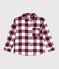 Children's checked cotton shirt brown/beige