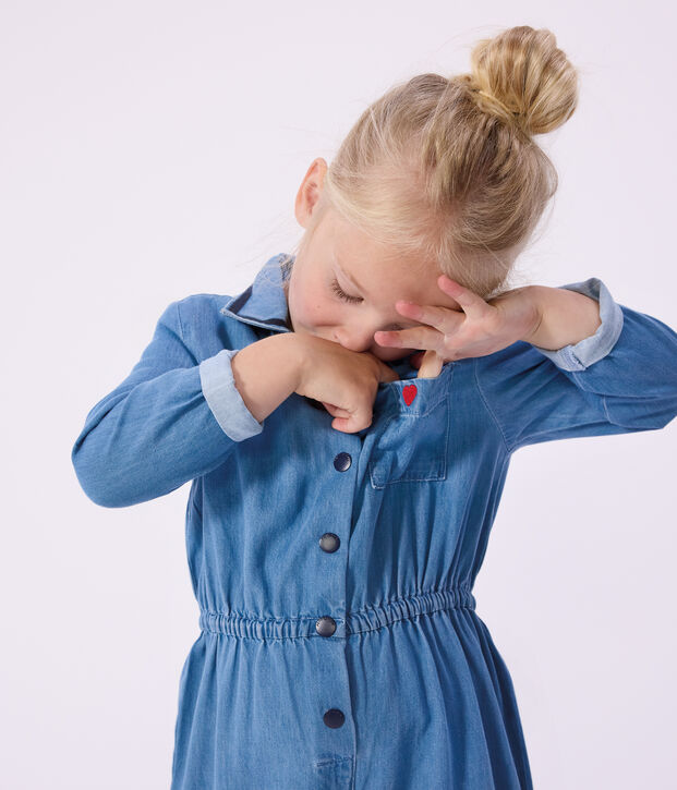 Children's long cotton jumpsuit blue