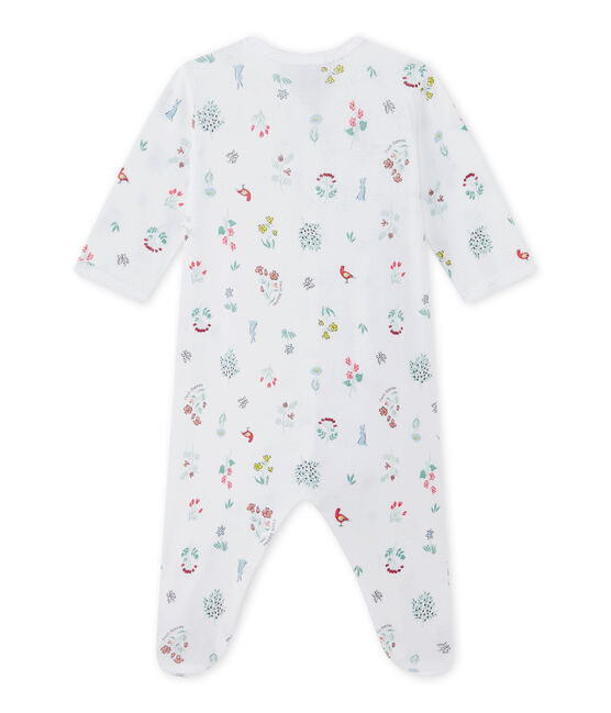 Baby girl's print sleepsuit ECUME white/MULTICO white