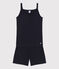 Women's Plain Cotton and Lyocell Short Pyjamas with Straps SMOKING blue