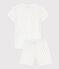 Girls' Spotted Cotton Short Pyjamas MARSHMALLOW /BOB