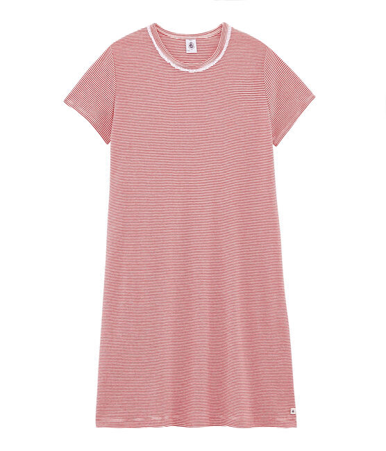 Girls' Nightdress TERKUIT red/MARSHMALLOW white