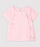 Baby Girls' Short-Sleeved Poplin Blouse MINOIS pink/MARSHMALLOW white
