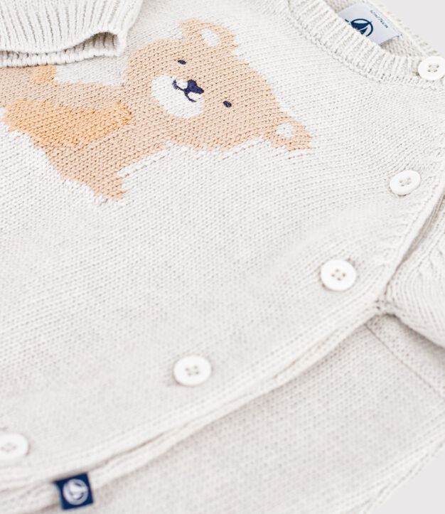 2-piece baby set in cotton knit with teddy bear pattern MONTELIMAR CHINE