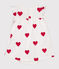 Babies' Organic Cotton Heart Print Dress With Bodysuit MARSHMALLOW white/TERKUIT red