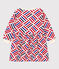 Girls' Long-Sleeved Patterned Fleece Dress AVALANCHE white/MULTICO