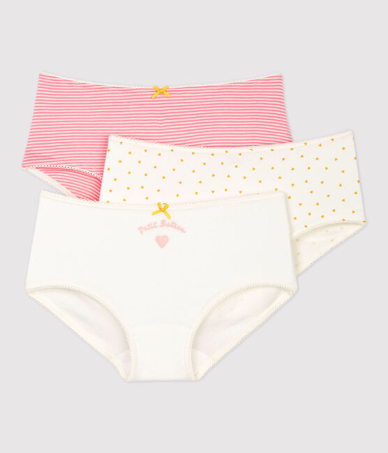 Girls' Heart Print Cotton Hipsters - 3-Pack variante 1