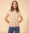 Women's Straight Round-Neck Cotton T-Shirt AVALANCHE white/MULTICO