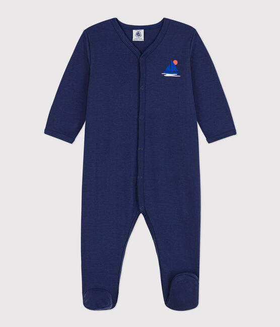 Blue Cotton Sleepsuit CHALOUPE blue