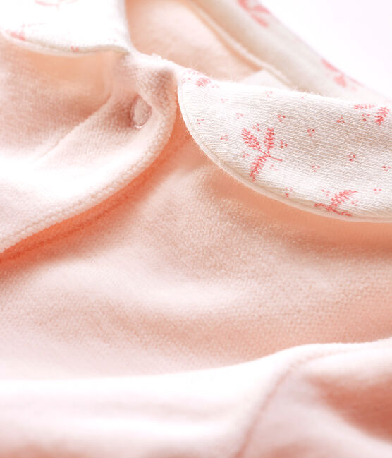 Baby Girls' Velour Sleepsuit FLEUR pink