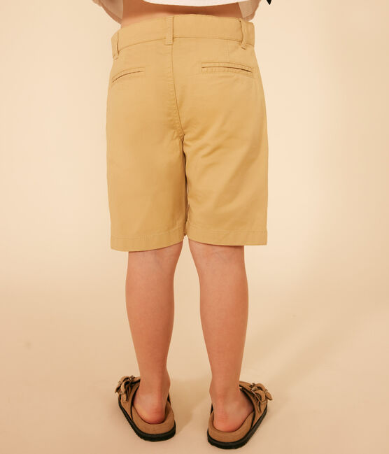 Boys' Cotton Canvas Bermuda Shorts FACILE beige