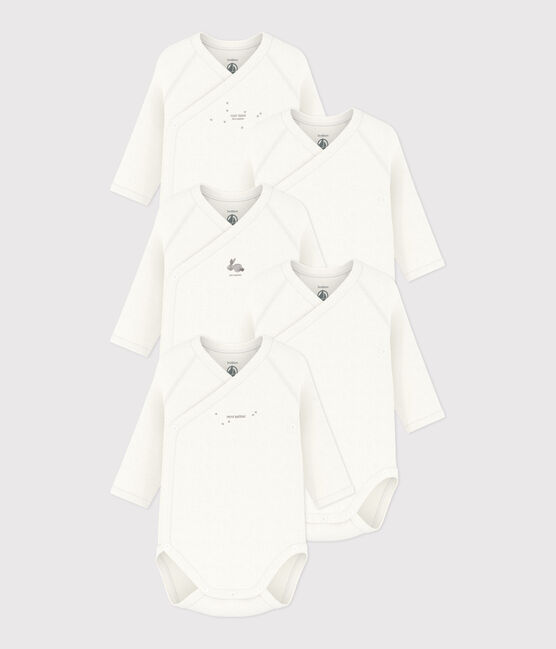 Long-Sleeved Wrapover Cotton Bodysuits - 5-Pack variante 1