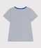 Women's The Straight round-neck cotton T-Shirt MARSHMALLOW white/MEDIEVAL blue