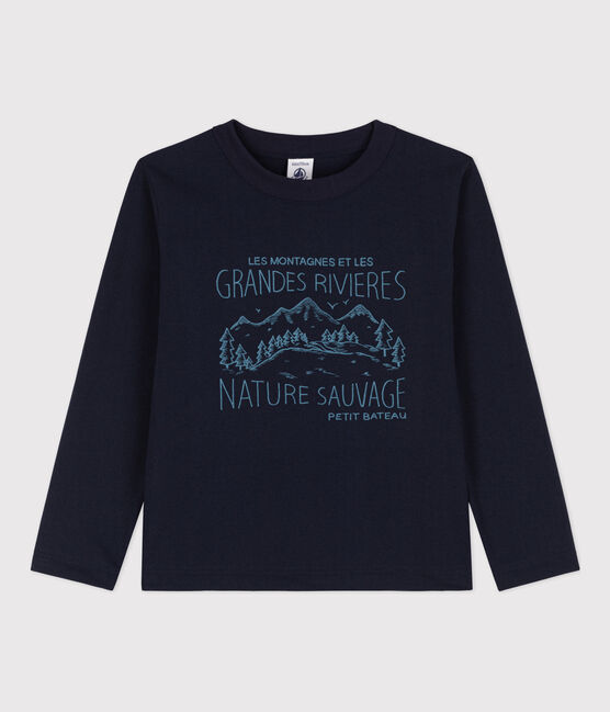 Boys' Long-Sleeved Print T-shirt SMOKING blue