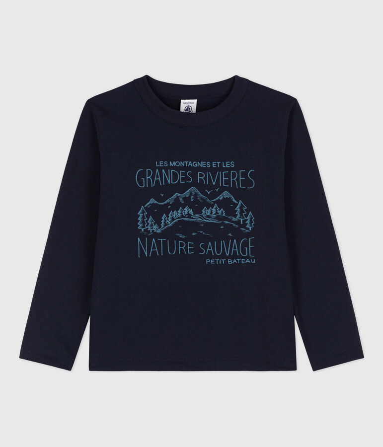 Boys' Long-Sleeved Print T-shirt blue