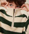 Boy's cotton shawl-neck jumper PALMERAIE green/AVALANCHE