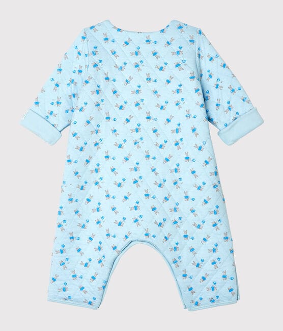 Unisex Baby's Long Tube Knit Bodysuit FRAICHEUR blue/MULTICO white
