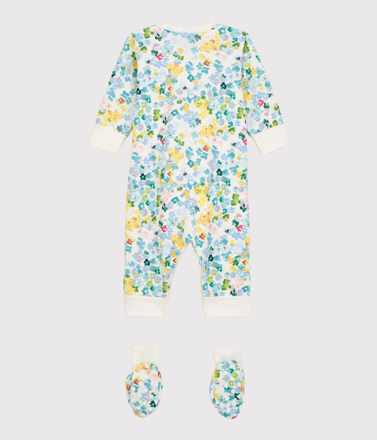 Baby Girls' Floral Fleece Nightwear Set white/multicolor