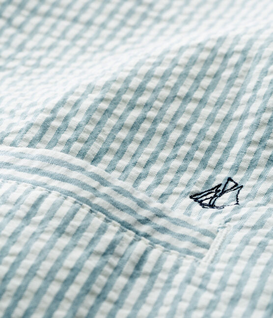 Baby boys' striped jacket FONTAINE blue/MARSHMALLOW white