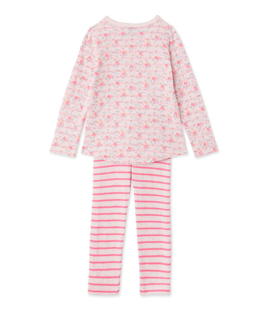 Girls' pyjamas in reversible tube knit VIENNE pink/ROSE pink/MULTICO