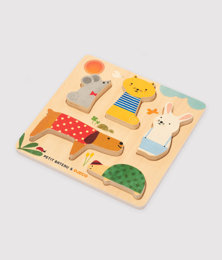 Petit Bateau x Djeco animal puzzle multicolor