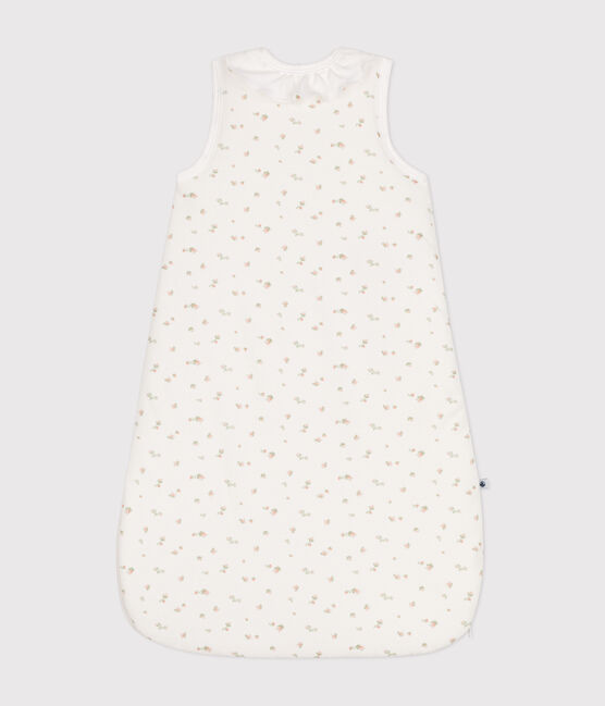 Babies' floral velour TOG3 sleeping bag MARSHMALLOW white/MULTICO white
