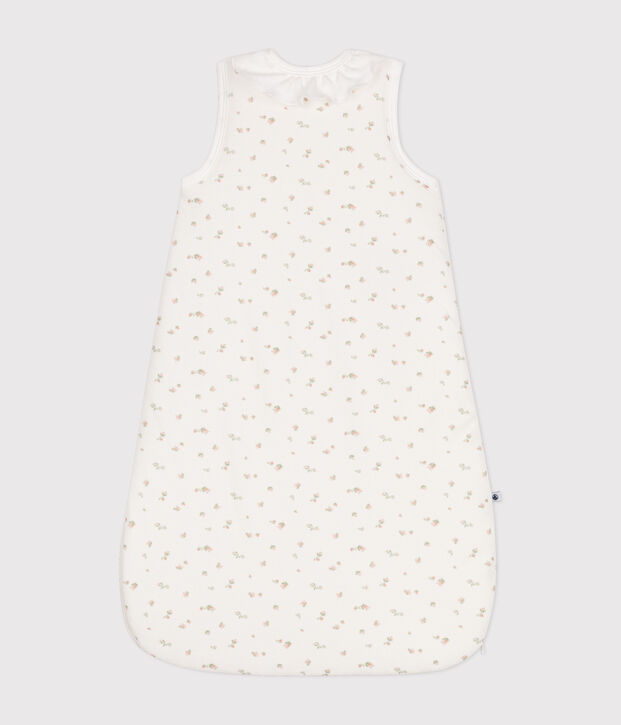Babies' floral velour TOG3 sleeping bag white/multicolor