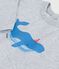 Babies' long-sleeved T-shirt with a whale design FUMEE CHINE grey