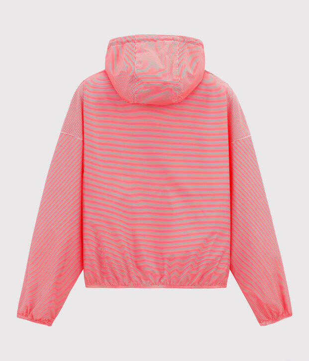 Unisex short windbreaker pink/white