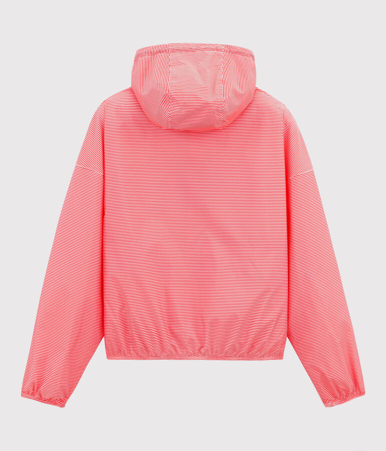 Unisex short windbreaker pink/white