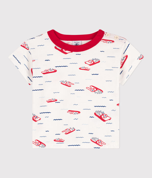 Babies' Printed Jersey Short-Sleeved T-Shirt white/multicolor