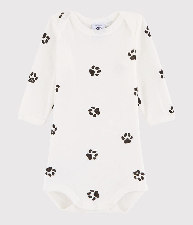 Unisex Babies' Long-Sleeved Bodysuit white/grey