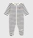 Babies' stripy velour pyjama suit