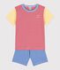 Boys' Blue Red and Yellow Pinstriped Short Cotton Pyjamas