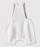 Baby boy's short linen dungarees MARSHMALLOW white