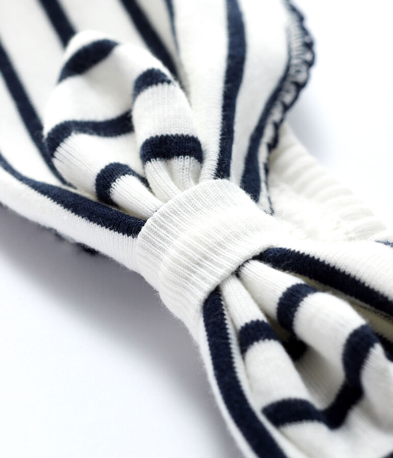 Babies' Cotton Headband MARSHMALLOW white/SMOKING blue