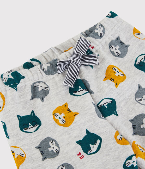 Babies' Fleece Trousers BELUGA grey/MULTICO white