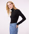 Women's Iconic roll neck cotton T-shirt BLACK black