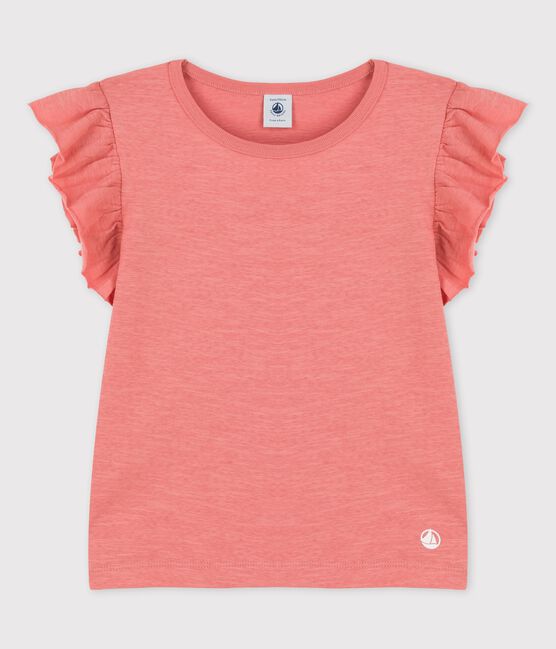Girls' Short-Sleeved Cotton T-Shirt PAPAYE pink