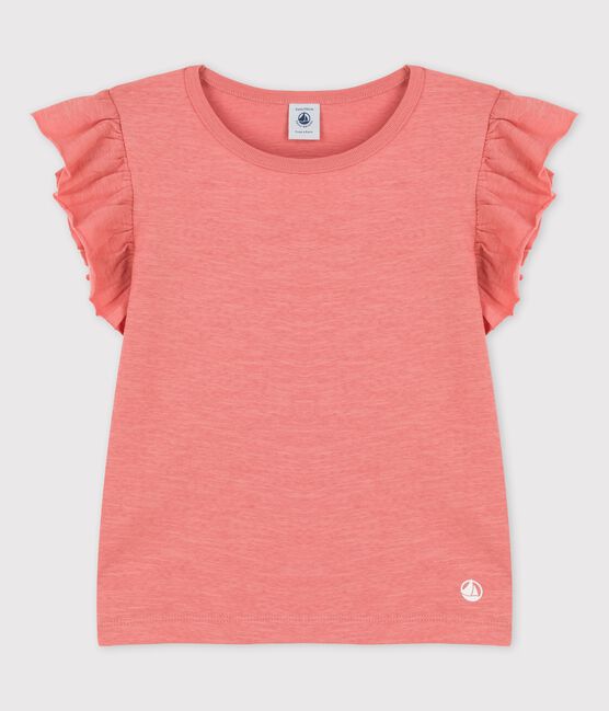 Girls' Short-Sleeved Cotton T-Shirt PAPAYE pink