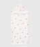 Babies' terry bath cape with embroidered hearts MARSHMALLOW white/CHARME pink