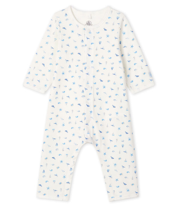 Footless Ribbed Bodyjama white/multicolor