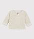 Babies' Marled Grey Organic Cotton Jersey Cardigan