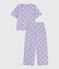 Women's cotton pyjamas with a heart print, short sleeves and wide legs SQUAW white/MARSHMALLOW