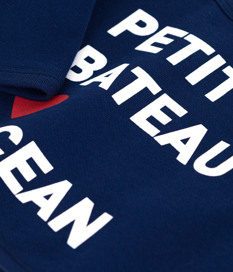 Babies' plain cotton sweatshirt blue