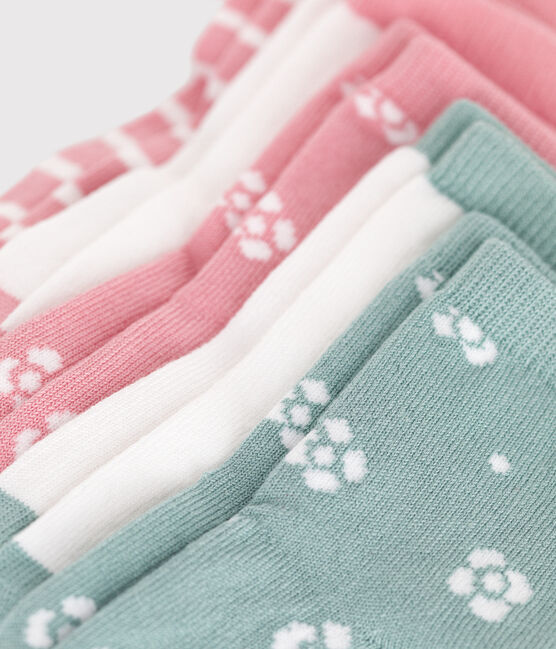 Pairs of baby girls' flower-patterned cotton socks - 5-Pack variante 1