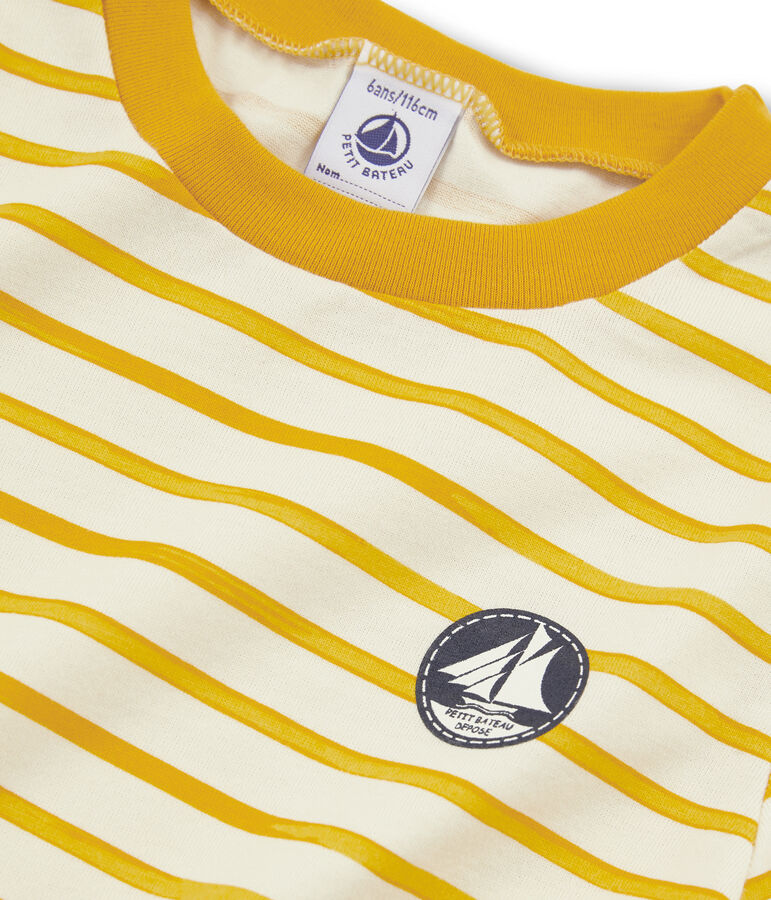 Boys' Short-sleeved T-shirt white/yellow