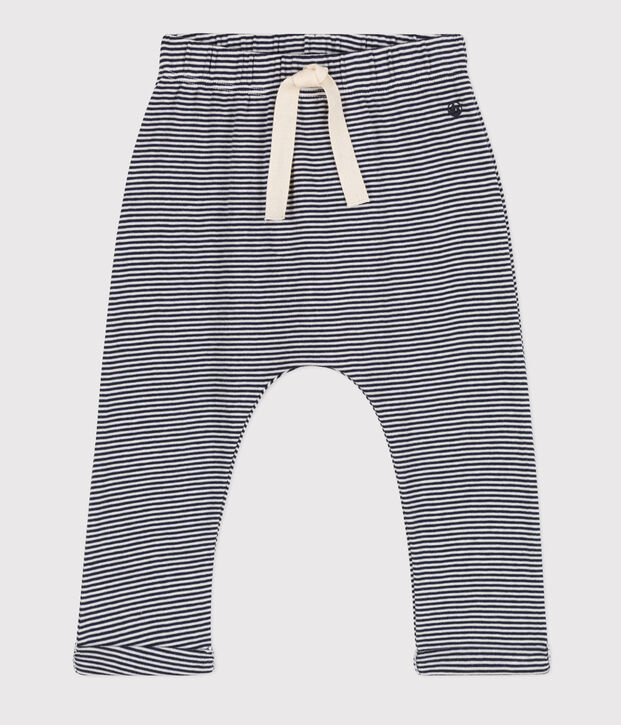 Babies' Organic Cotton Trousers blue/white
