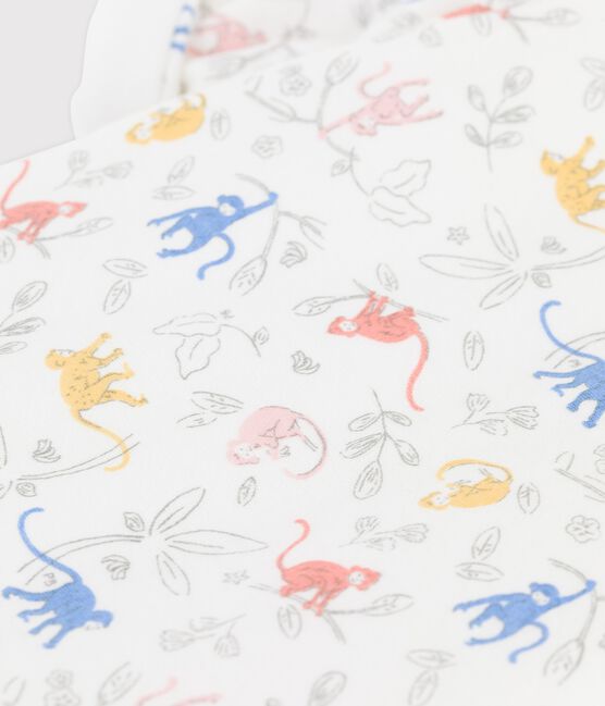 Babies' Organic Tube Knit Print Long Playsuit MARSHMALLOW white/MULTICO white